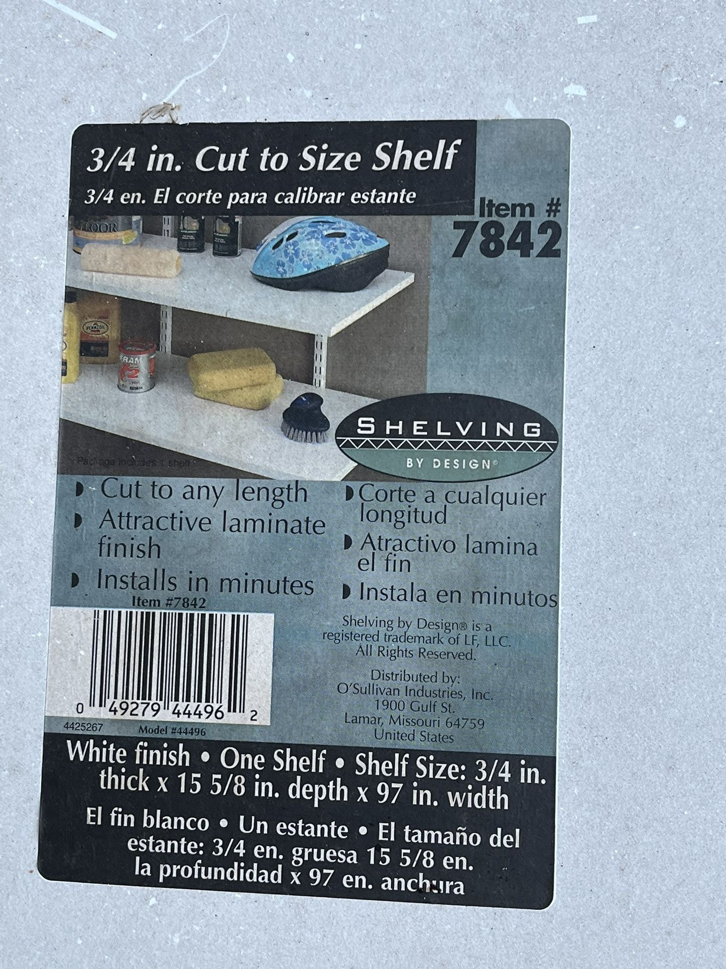 3/4 Inch Cut To Size 10 Foot White Shelf