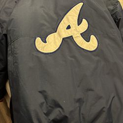 Vintage 1980s  Atlanta Braves Starter Zip Hooded Jacket 