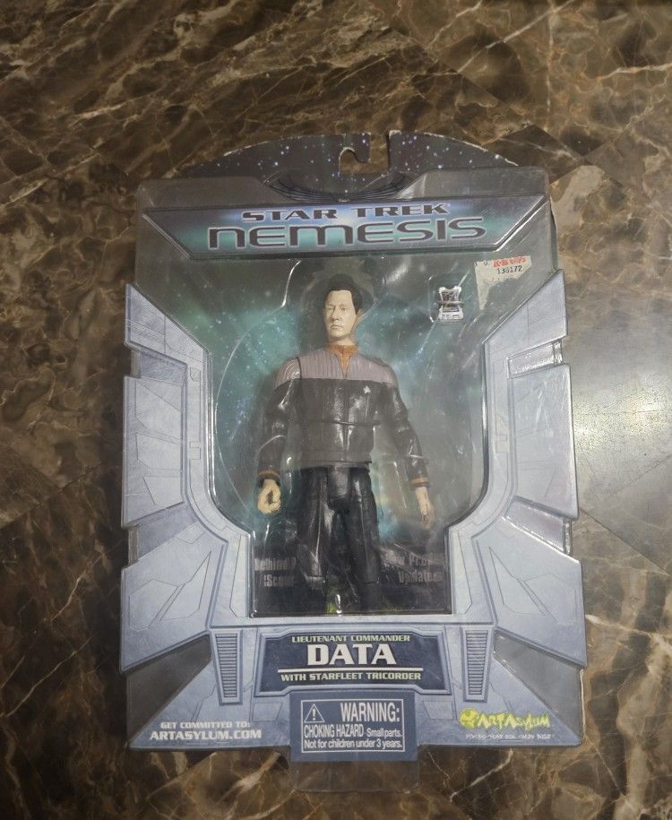 STAR TREK NEMESIS. DATA LIEUTENANT COMMANDER 7" ACTION FIGURE ART ASYLUM 2002
