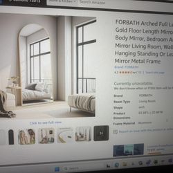 Arched full-size Golden Mirror