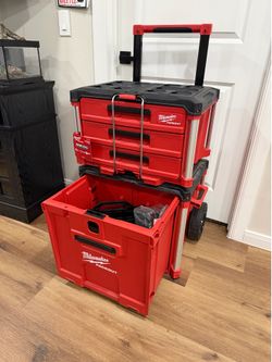 📌Milwaukee PACKOUT 19 in. Rolling Drawer Tool Box, PACKOUT 22 in. Modular 3-Drawer Multi Drawer Tool Box with Metal Reinforced Corners and 50 lbs. Ca