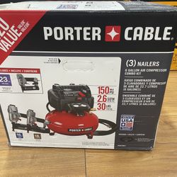 Porter-Cable 6 Gal. Portable Electric Air Compressor with 16-Gauge, 18-Gauge and 23-Gauge Nailer 3 Tool Combo Kit