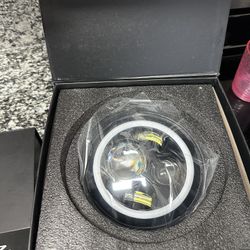 7" LED Chrome HALOMAKER® Headlight (Daymaker Replacement) with Auxiliary Passing Lamps for Harley® Touring & Softail $459.98