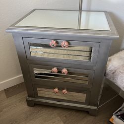 Mirrored Nightstand / End Table 