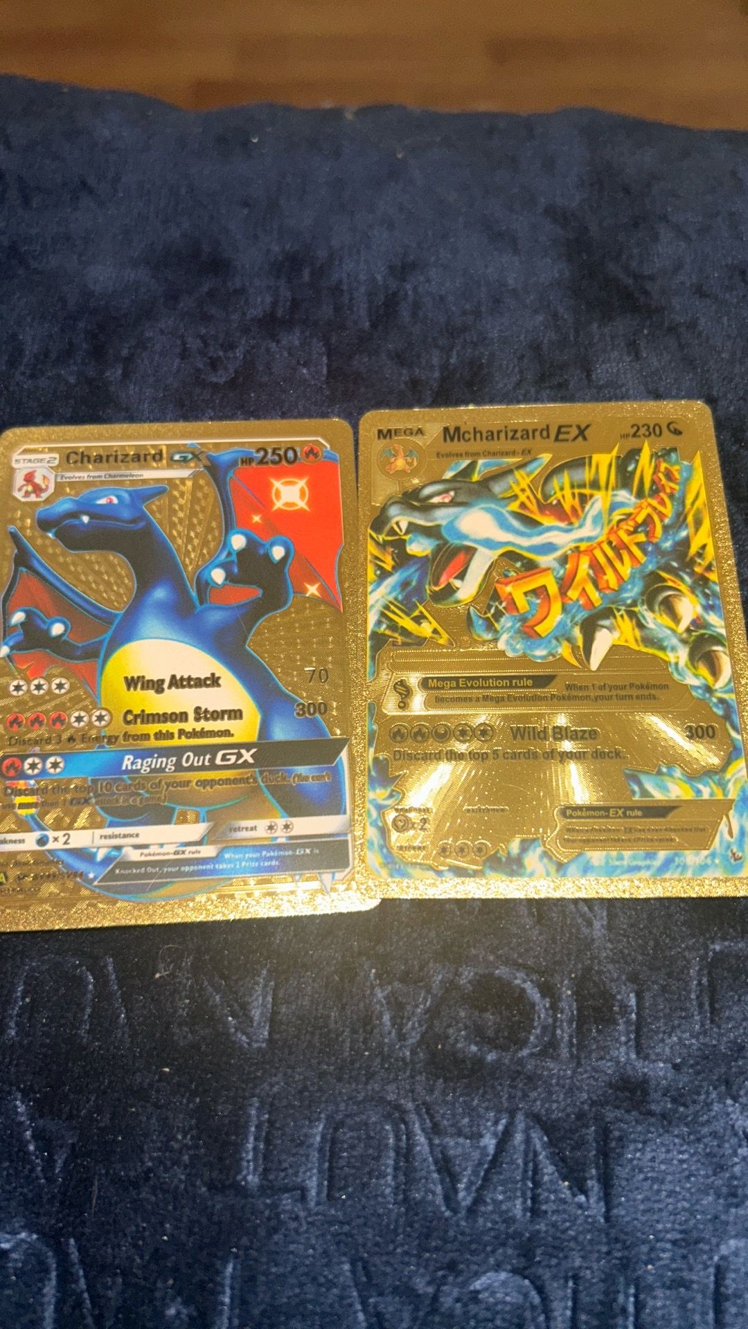 Charizard ex and gx gold foil Pokémon cards