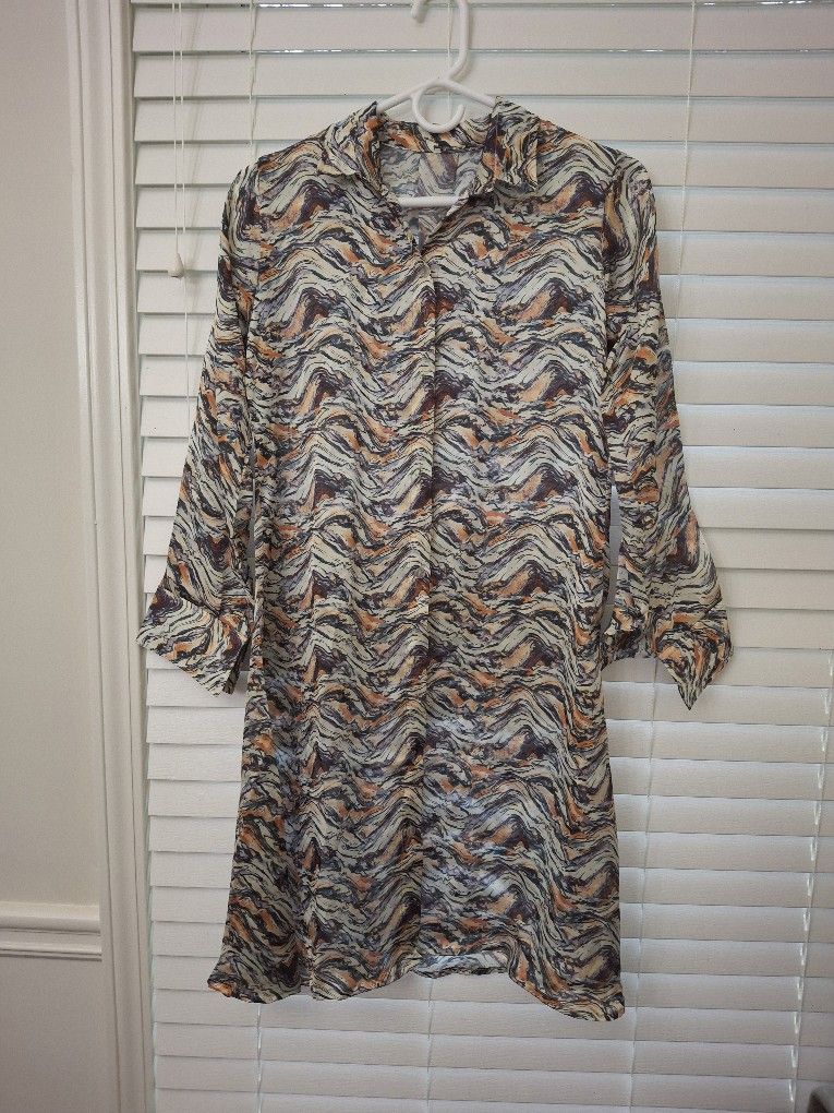 Long Sleeve Shirt With Wrap Around Skirt