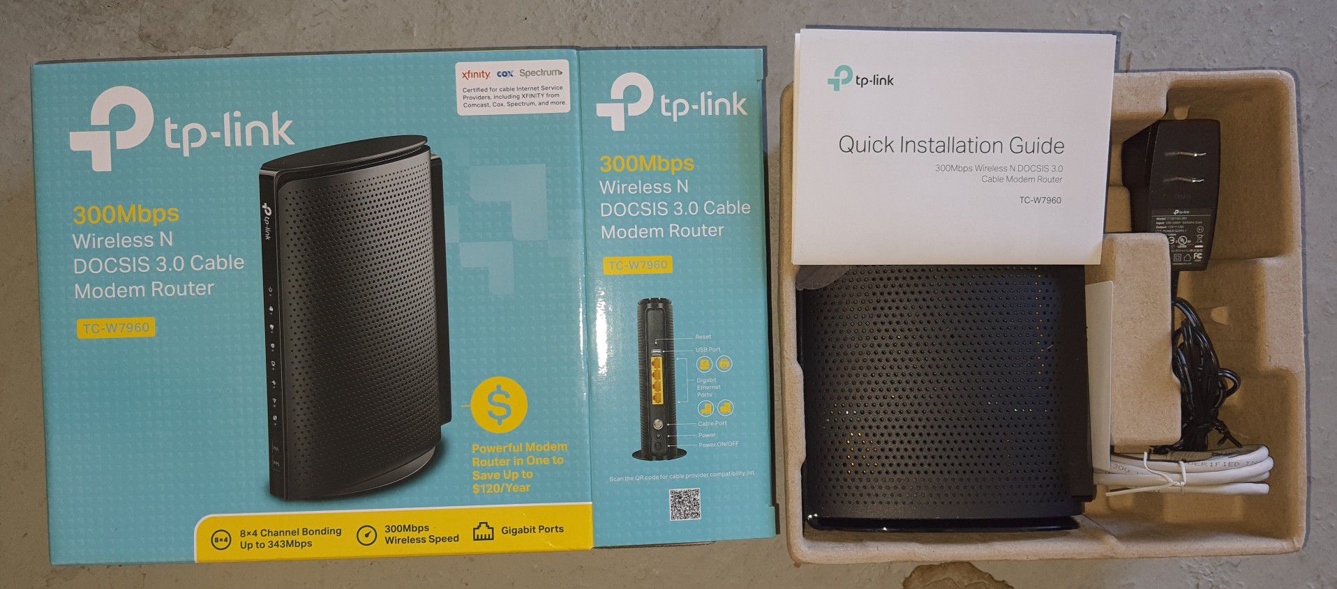 Tp-link 300mbps Wireless N 3.0 CABLE MODEM ROUTER  wifi
Good used condition 