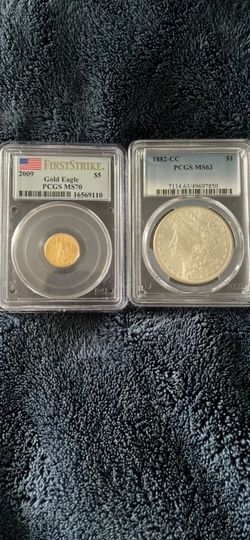 $5 Gold Eagle and Carson City Morgan Dollar