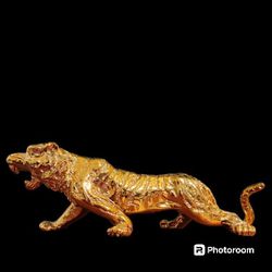 Punni Resin Gold Tiger Sculpture Collectible