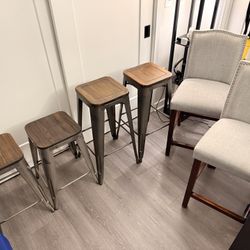 3 Pairs of Barstools – Upholstered + Industrial 🪑✨