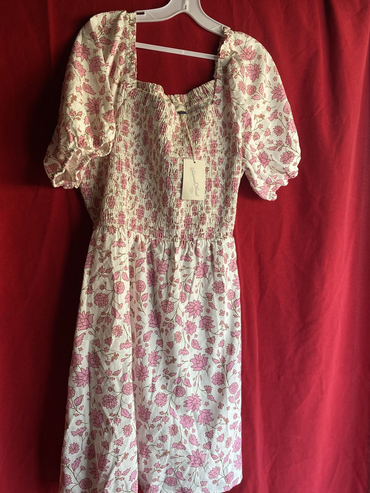 White with pink dress