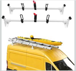 SINASUYE 54" Cargo Van Roof Ladder Rack Fit for 2015-2024 Ford Transit Heavy Duty Steel Van Ladder Roof Rack 500 Lbs with 2 Crossbars compatible with