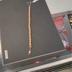 10k Gold Rope Bracelet 8” 7.7g