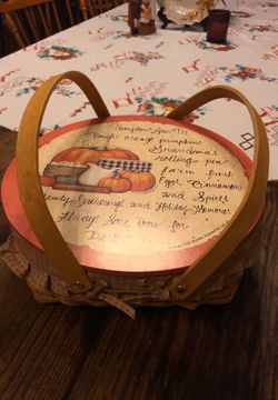 Mary Beth Baxter Thanksgiving grandma pumpkin pie basket with handles