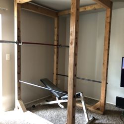 Workout Power Rack Bench Home Gym
