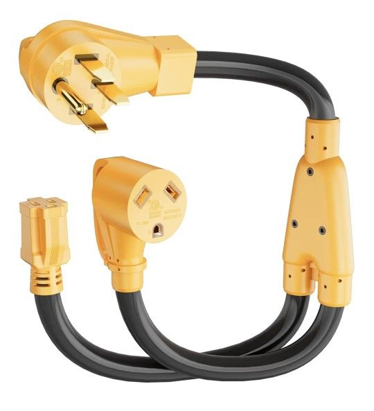 RV 50 Amp to 30 Amp Y Splitter - Divisor En Y De 50 a 30 Smperios Para Vehículos Recreativos