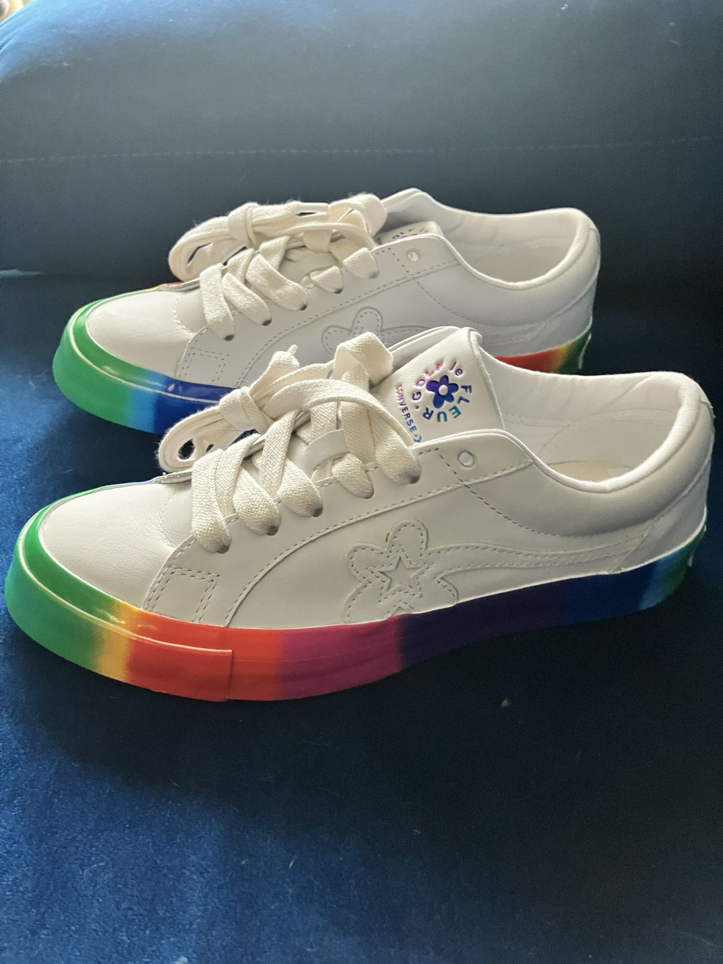 Size 6.5 Converse One Star OX x Golf Le Fleur Rainbow