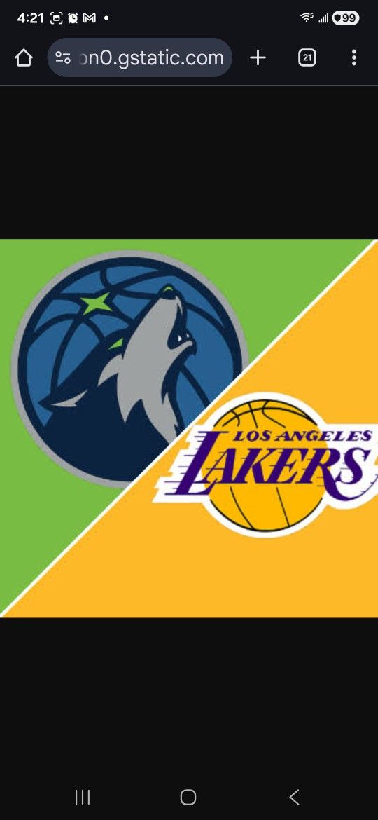 Lakers vs Wolves 2 Tickets 10/24 Section 321 Row 6 $100 EA