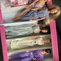 Vintage The World Of Barbie Doll Trunk 1968 + Dolls & Accessories Lot 