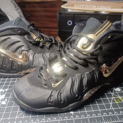 Nike Black/Gold Foamposite