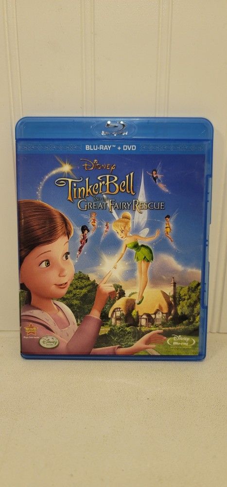 $5 DISNEY BLU RAY MOVIE. TINKER BELL AND THE GREAT FAIRY RESCUE. BLU RAY ONLY. NO DIGITAL. $5 OR TRADE FOR A MOVIE TITLE I DO NOT ALREADY OWN.