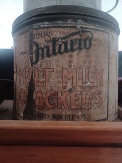 Antique ONTARIO MALT CRACKER CAN
