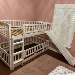 Twin Size Loft Bunk Bed w/ Slide