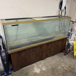 Glass Fish Tank (125 gallons) with Cabinet Stand