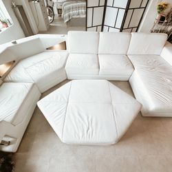 White Italian leather Couch