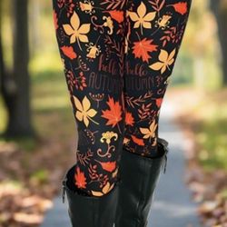 NEW Womens Fall Thanksgiving Leggings Soft As Lularoe OS/TC