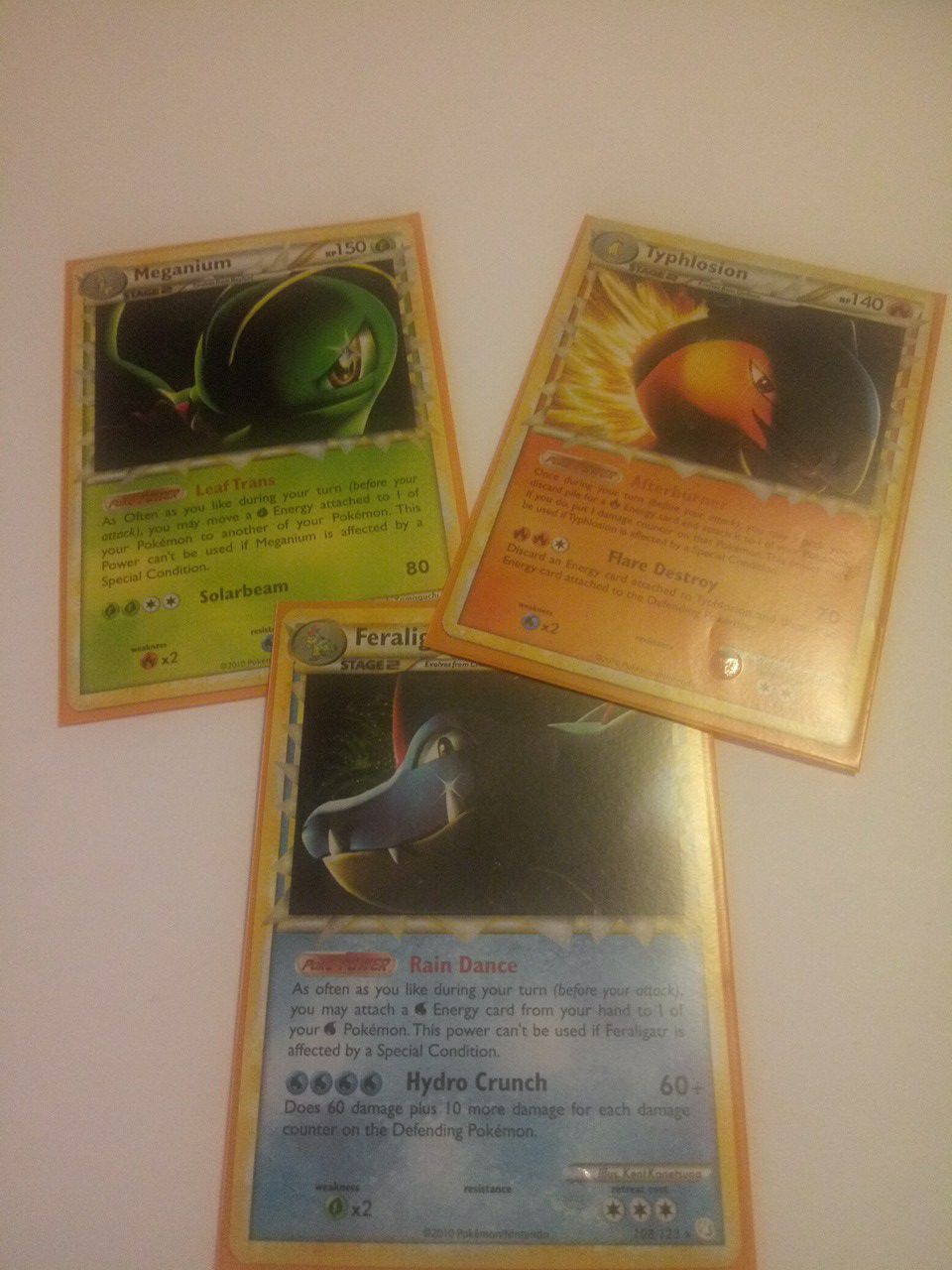 Trio of pokemon cards
