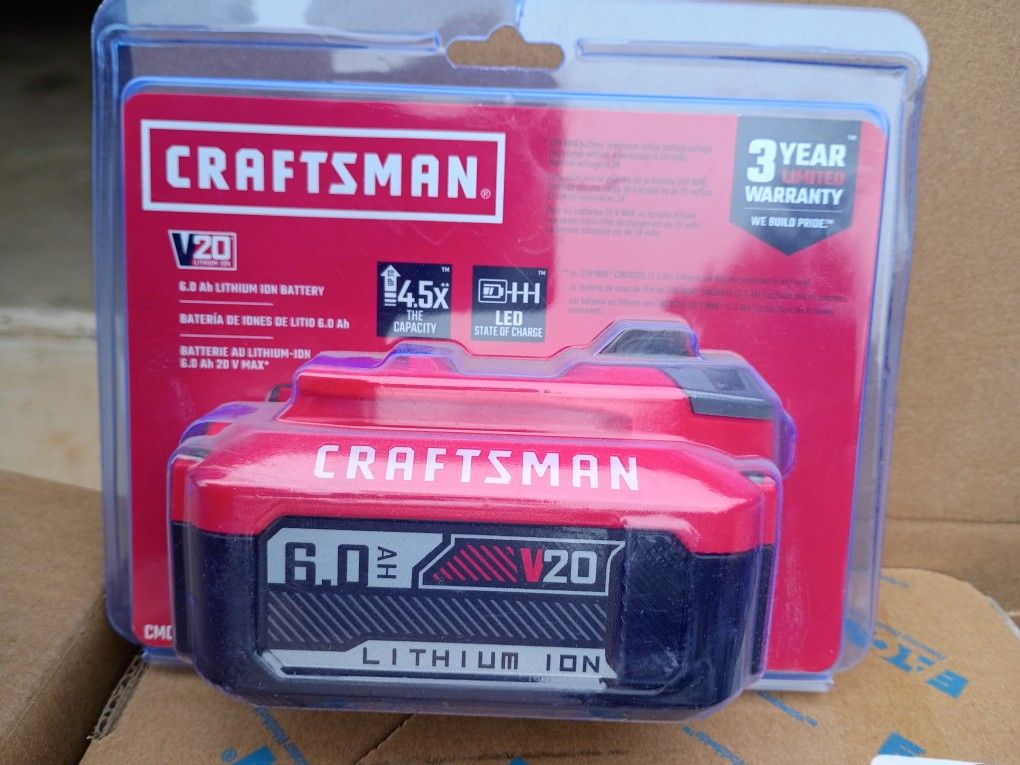 Craftsman 20 Volt 6.0 AH battery