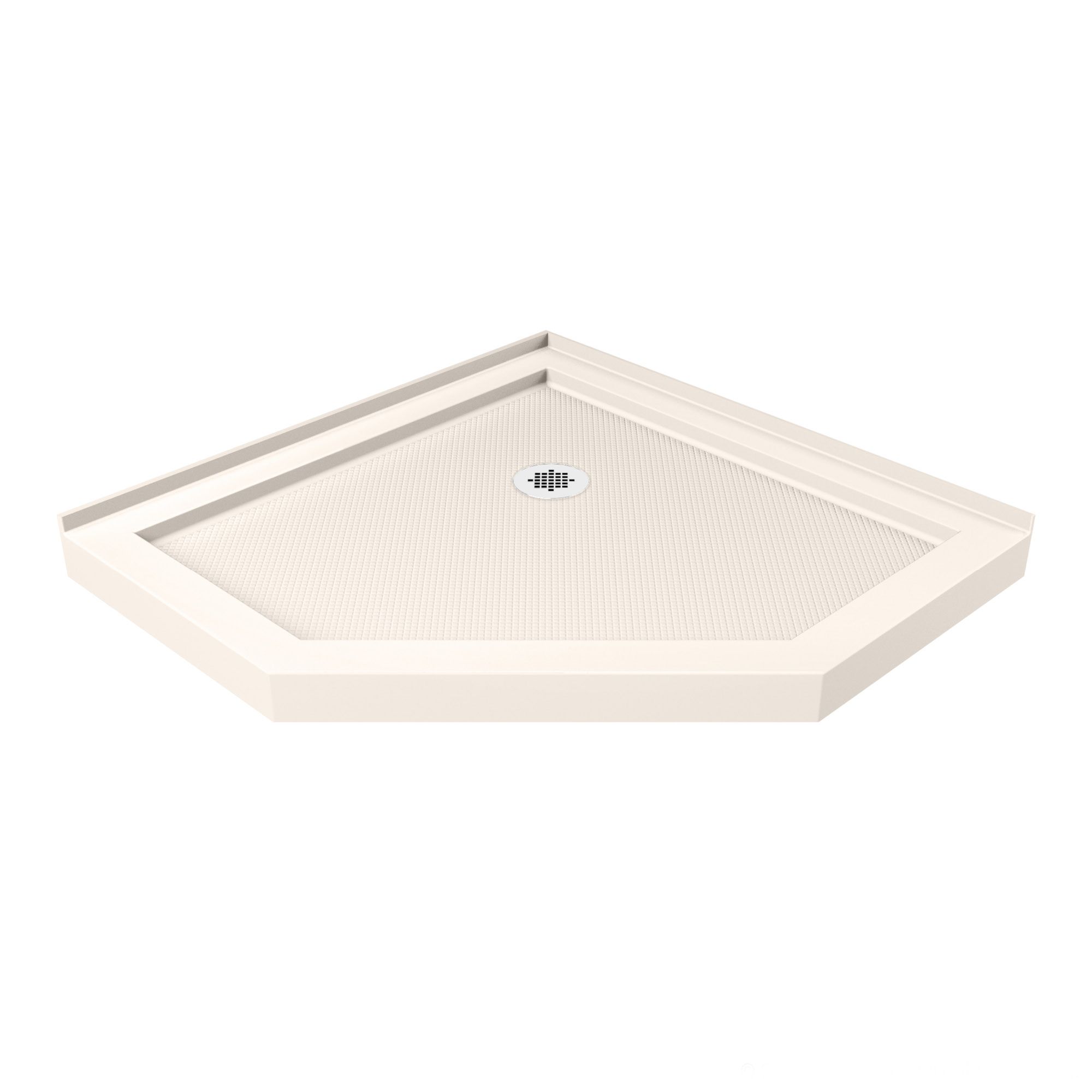 Slimline 38 in. X 38 in. Neo-Angle Shower Pan Tray in Biscuit
