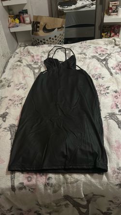 Black Satin Mini Slip Dress