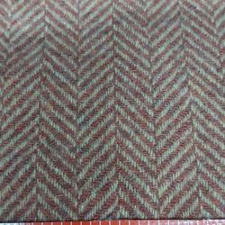 Red And Tan Herringbone Wool Blend Fabric 