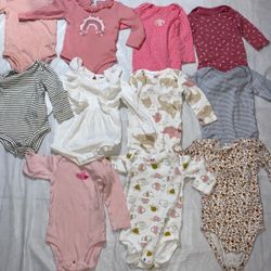 6-9 M Bundle Bodysuits For Baby Girl/todo Estas Camisas
