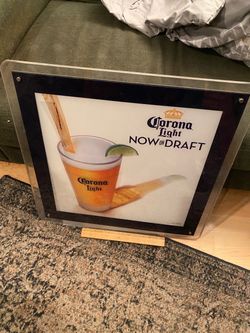 Corona Light Now On Draft Sign AS IS Bar Restaurant Man Cave