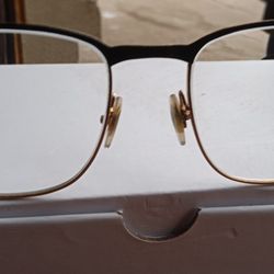 RAY BAN GOLD AND BROWN FRAMES