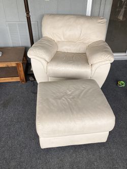 Leather Chair And Ottoman