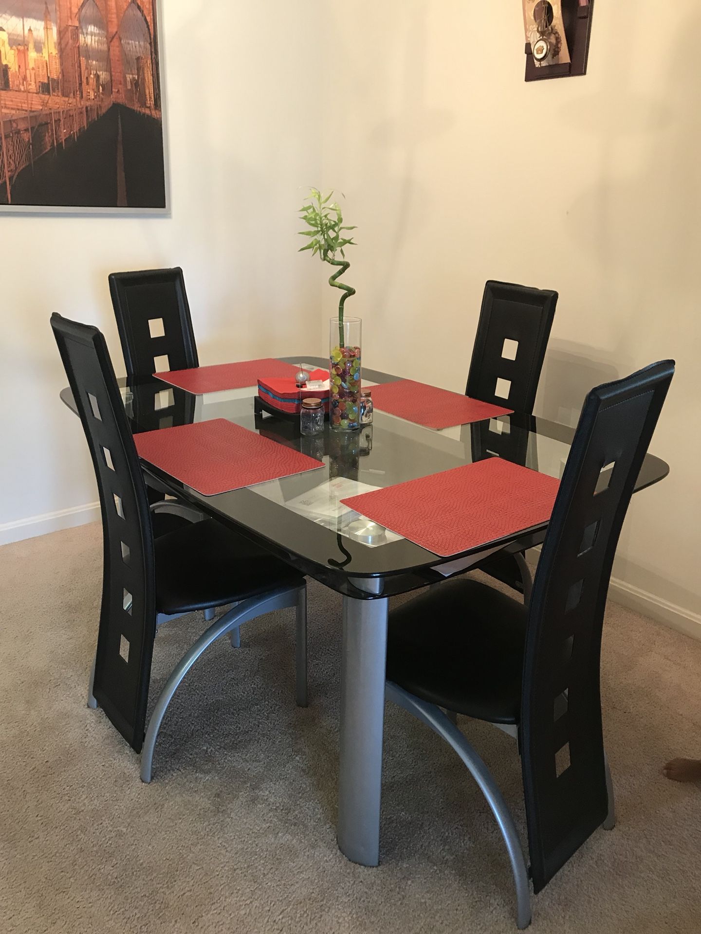 IKEA glass dining table