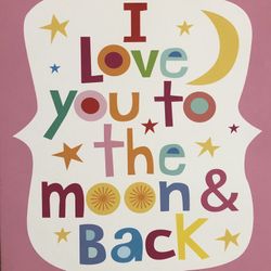 Pink “I Love You To The Moon & Back” Canvas Print
