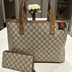 Used Brown Gucci GG Crystal Duffle Bag Houston,TX