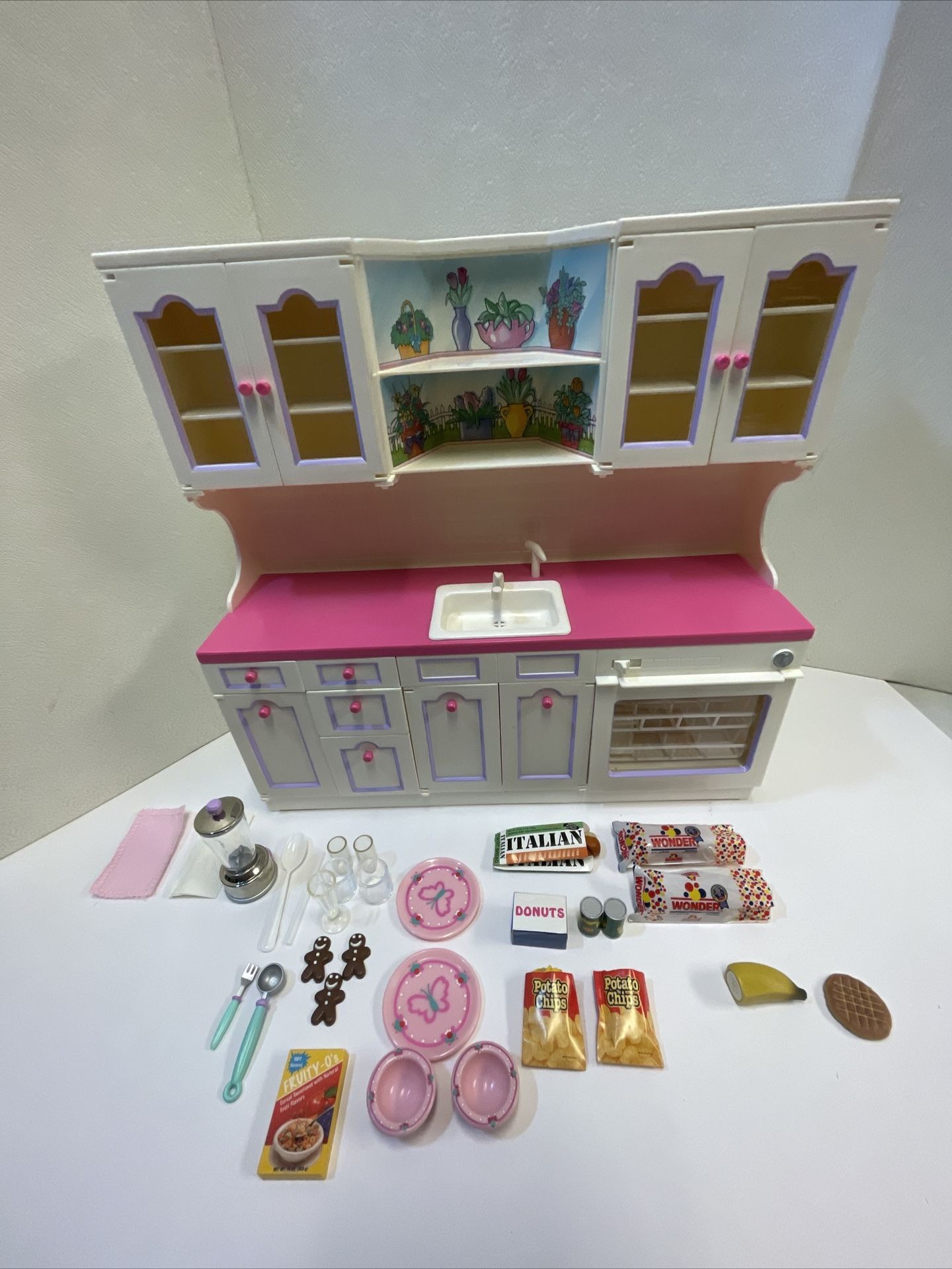 Vintage Tyco 1996 Kitchen Littles Deluxe Kitchen Center Dishwasher W accessories