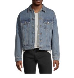 Arizona Mens Oversized Fit Denim Trucker Jacket