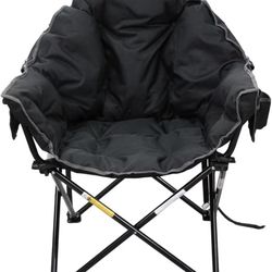 Caravan Sports Elite Club Chair with Cloud Comfort – Plush Oversized Folding Chair with Extra Cushioning, Portable Relaxing Outdoor Chair for Camping,