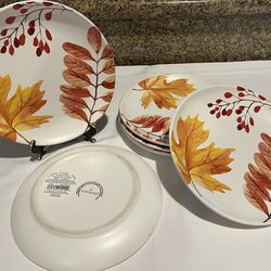 Autumn Leaf Plates Set Of 6