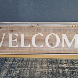 Hanging Welcome Sign Farmhouse Decor 37" x 7.5" Indoor Outdoor