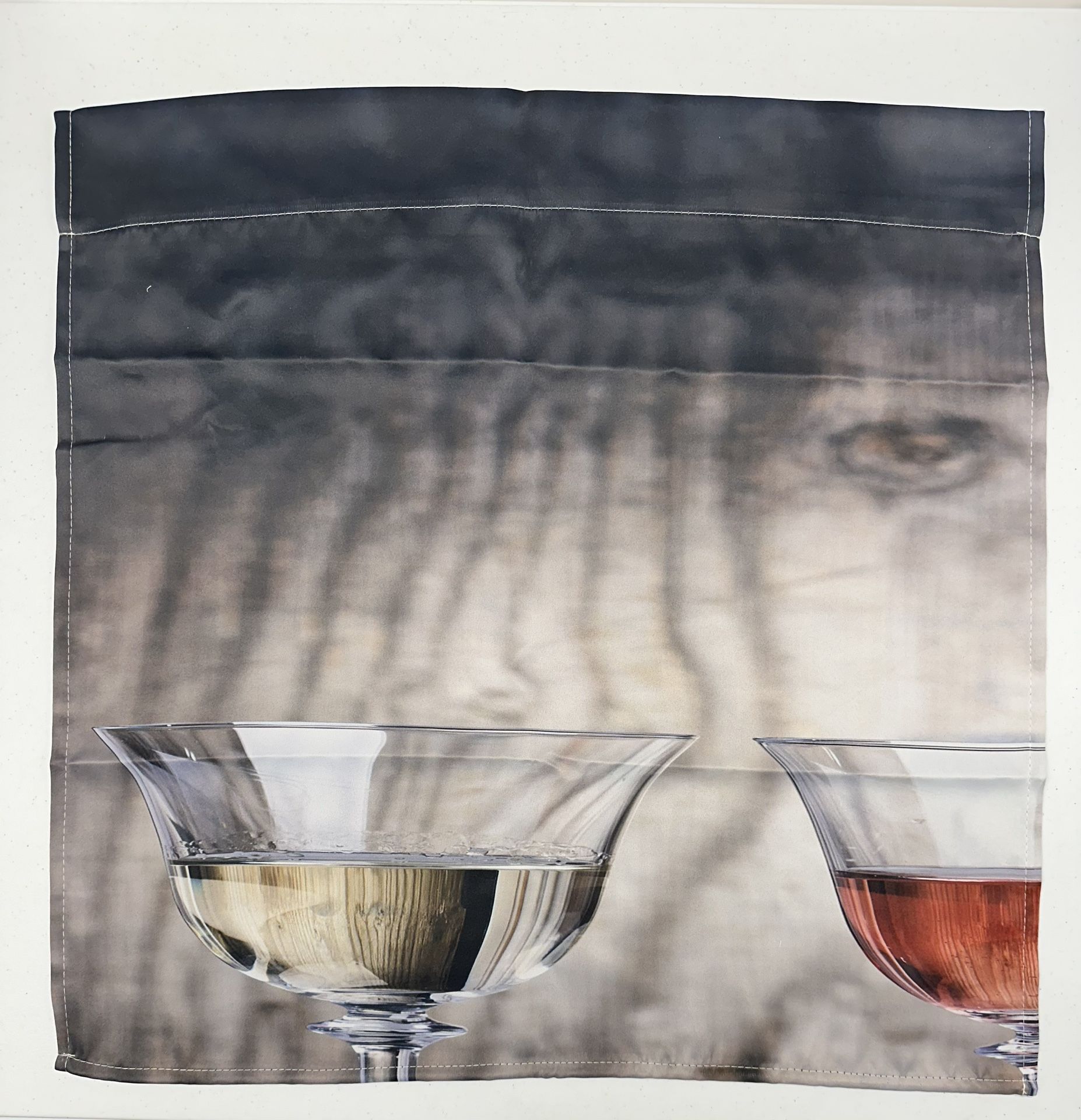 Transparent Color Romantic Wine Glass Tapestry Curtain 2 Pcs 26X24” Each *NEW*