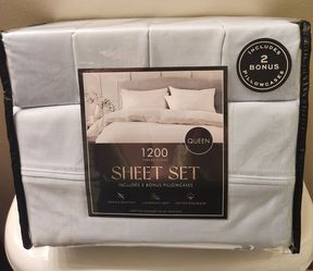 1200 Thread Count Cotton Queen Sheet Set/New