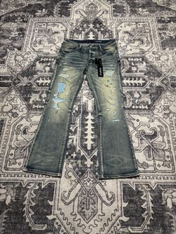 Purple jeans flared